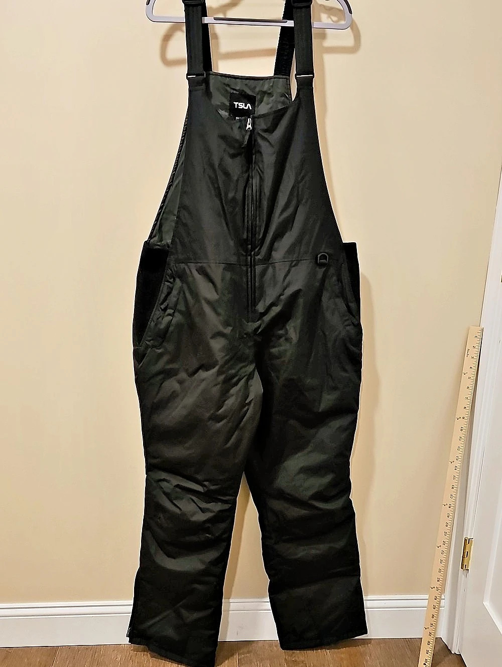 TSLA Women's Winter Snow Bibs Waterproof Insulated Overalls Black 2XL